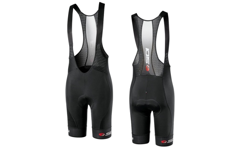 Black Black Men\'s SIDI Sidi Logo Bibshort Clothing Australia | QFZ-5024