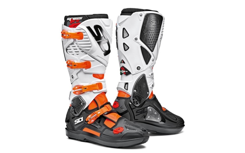 Orange Black White Men\'s SIDI Crossfire 3 SRS Offroad Boots Australia | FIL-6929