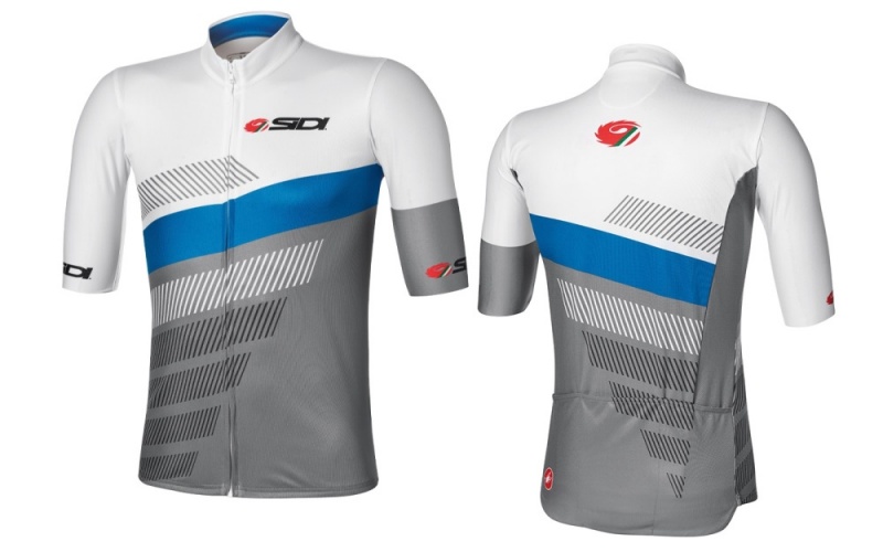 White Grey Men\'s SIDI Squadra Jersey FZ Clothing Australia | WZQ-8110